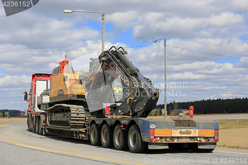 Image of Heavy Transport Vehicle at Road Intersection