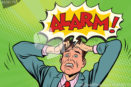 Image of alarm businessman in panic