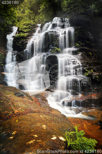 Image of Cascading Sylvia Falls waterfall in the Blue Mountains