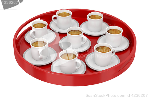 Image of Plastic tray with coffee cups
