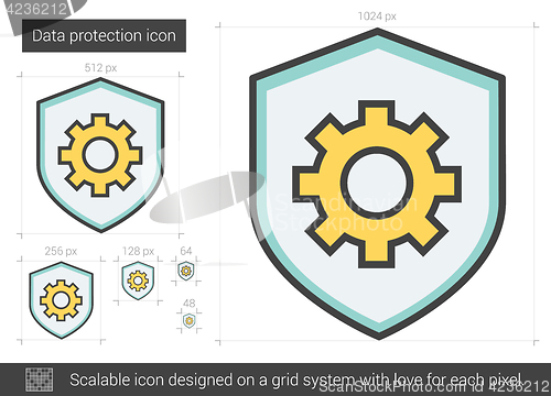 Image of Data protection line icon.