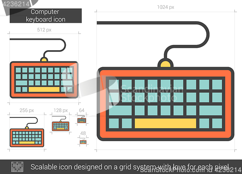 Image of Computer keyboard line icon.