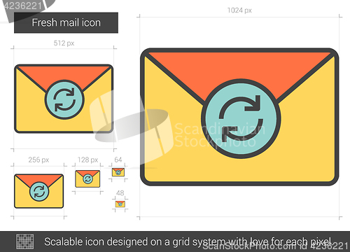 Image of Fresh mail line icon.