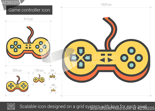 Image of Game controller line icon.