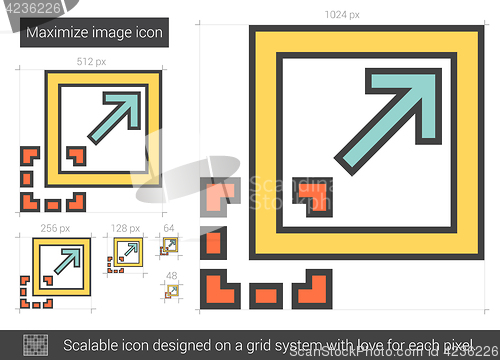 Image of Maximize image line icon.