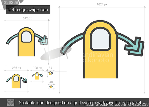 Image of Left edge swipe line icon.
