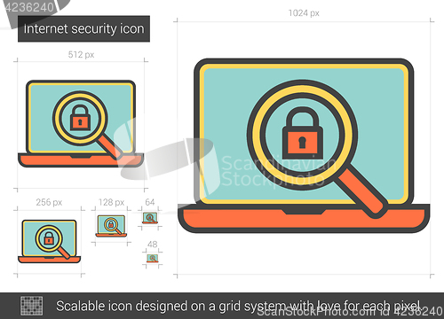 Image of Internet security line icon.