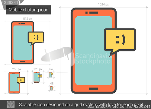 Image of Mobile chatting line icon.