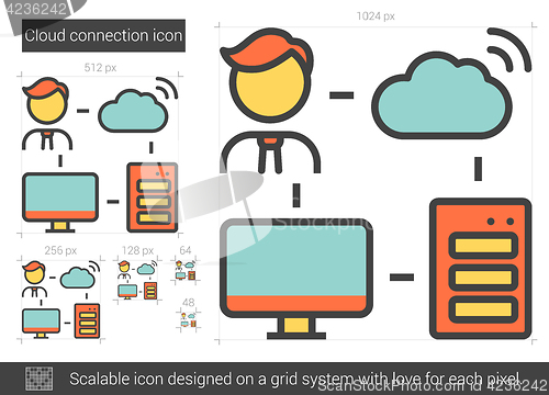 Image of Cloud connection line icon.