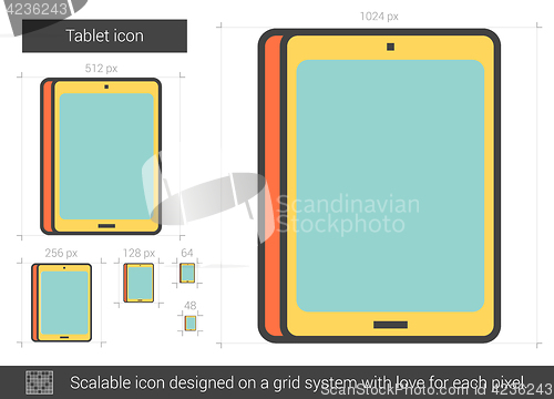 Image of Tablet line icon.