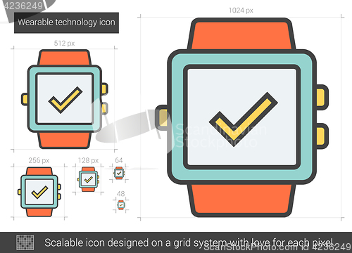 Image of Wearable technology line icon.