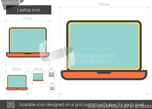 Image of Laptop line icon.