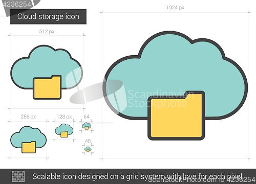 Image of Cloud storage line icon.