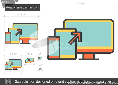 Image of Responsive design line icon.