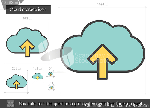 Image of Cloud storage line icon.