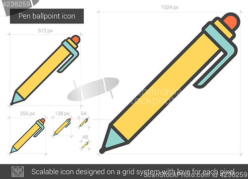 Image of Pen ballpoint line icon.