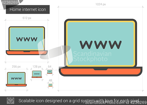 Image of Home internet line icon.