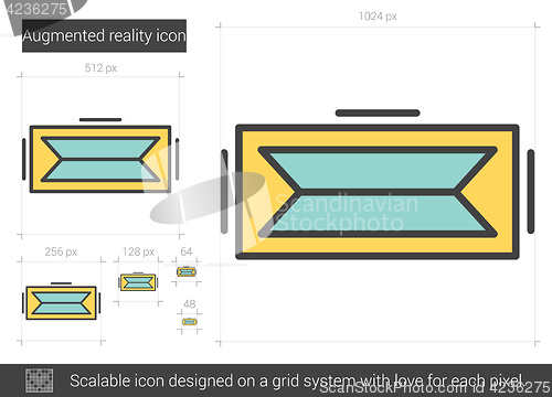 Image of Augmented reality line icon.