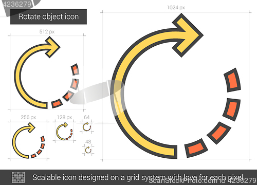 Image of Rotate object line icon.