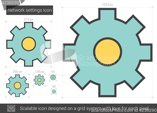 Image of Network settings line icon.