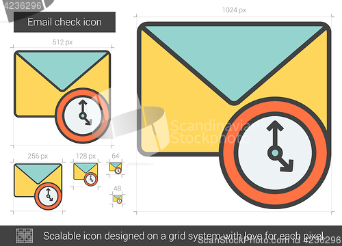 Image of Email check line icon.