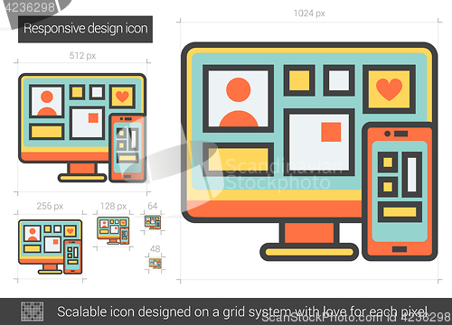 Image of Responsive design line icon.