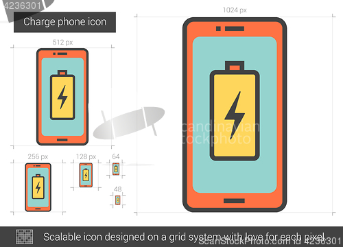 Image of Charge phone line icon.