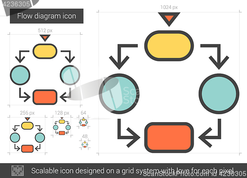 Image of Flow diagram line icon.