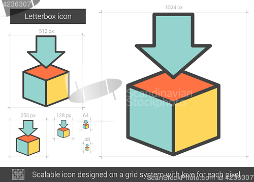 Image of Letterbox line icon.