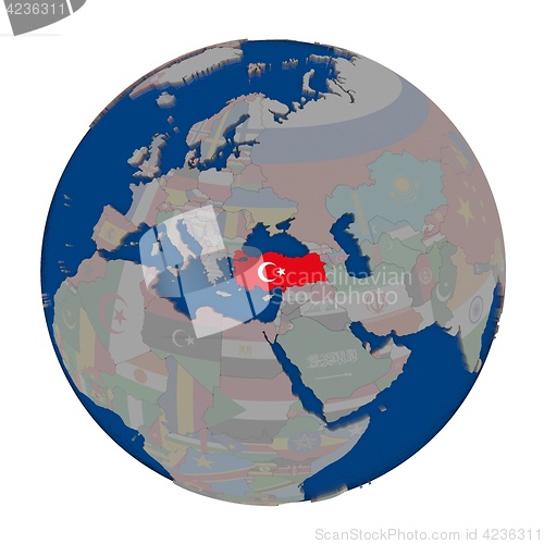 Image of Turkey on political globe