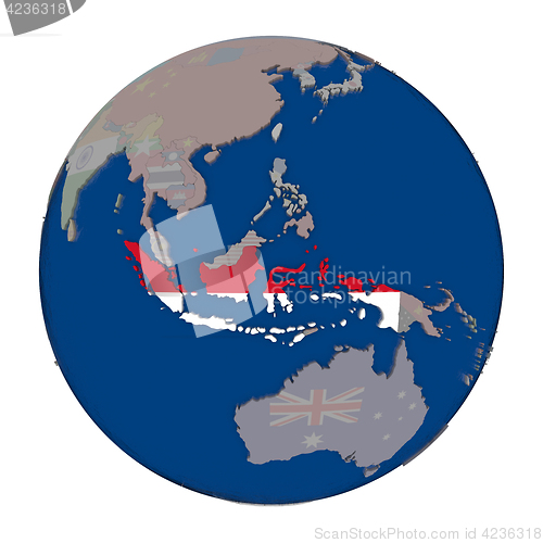 Image of Indonesia on political globe