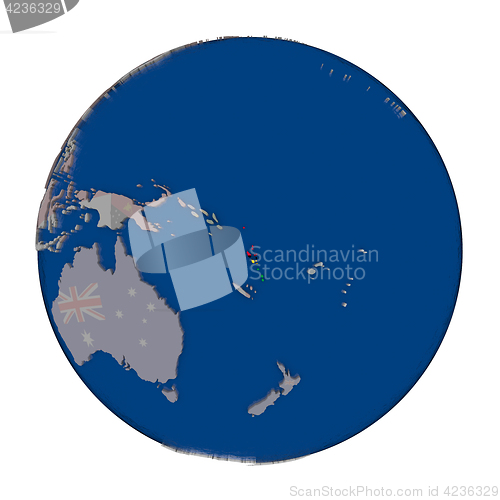 Image of Vanuatu on political globe