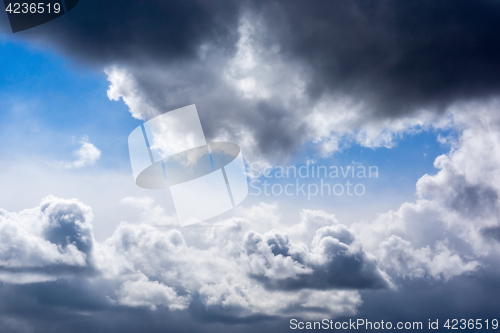 Image of Dramatic sunny cloudy sky