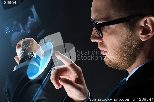 Image of close up of businessman with smart watch