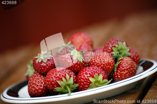 Image of strawberry in a plate