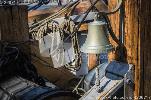 Image of Ship\'s Bell  on an old sailboat