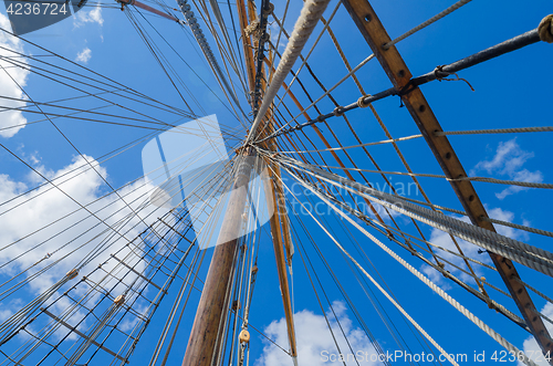 Image of Standing rigging on an old ship