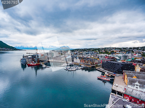 Image of View of a marina in Tromso, North Norway