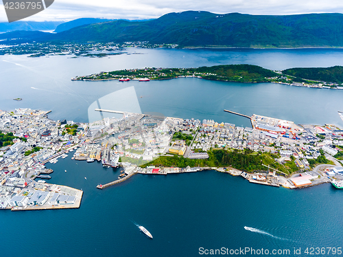 Image of City of Alesund Norway Aerial footage