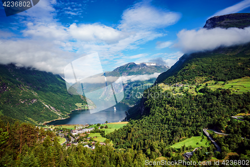 Image of Geiranger fjord, Norway.