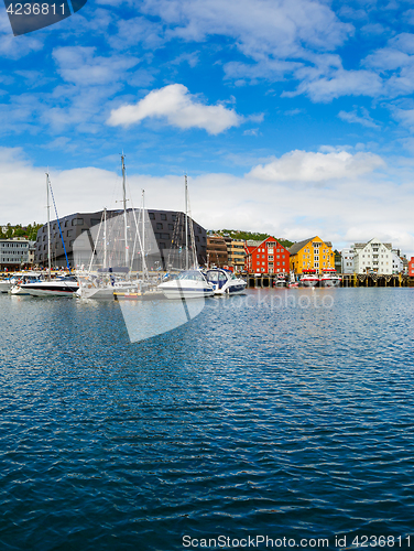 Image of View of a marina in Tromso, North Norway