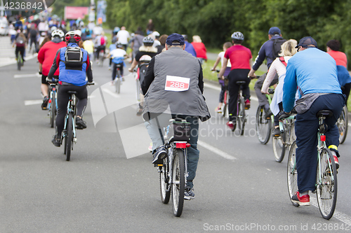 Image of Group of cyclist during the street race