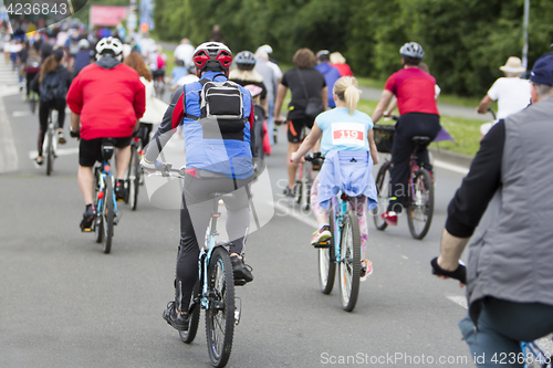 Image of Group of cyclist during the street race