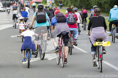 Image of Group of cyclist during the street race