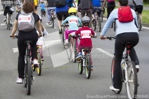 Image of Group of cyclist during the street race