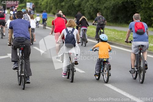 Image of Group of cyclist during the street race