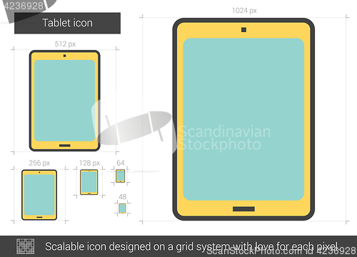 Image of Tablet line icon.