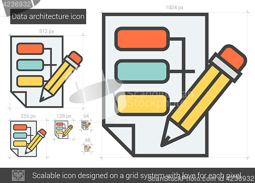 Image of Data architecture line icon.