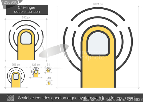 Image of One-finger double tap line icon.