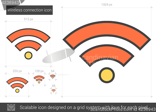 Image of Wireless connection line icon.